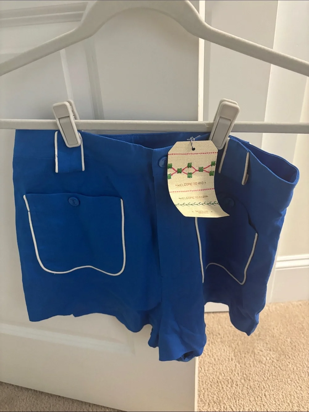 Farm rio Anthropologie destination shorts size m blue - Picture 1 of 3